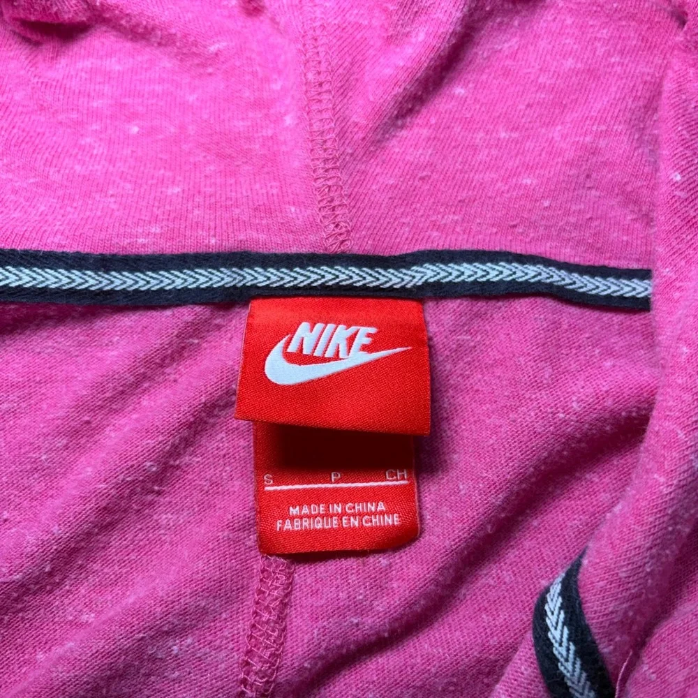 Nike Essential Full Zip Hooded Sweatshirt Jacket Pink organic Cotton Womens S